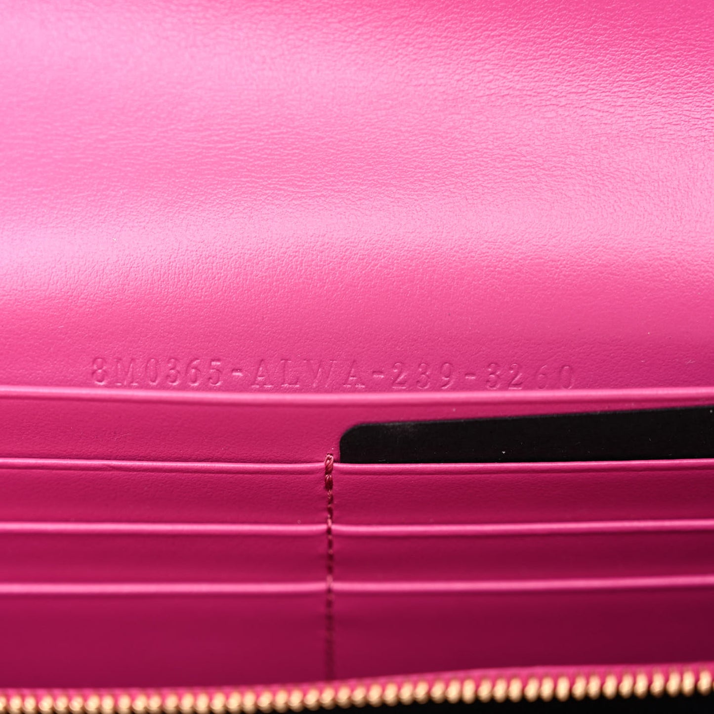 Vitello King Cruise FF Diamonds Continental Envelope Wallet On Chain Geranio Ciclamino Pilar