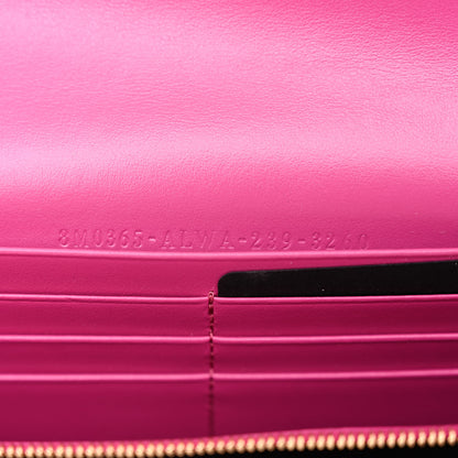 Fendi Vitello King Cruise FF Diamonds Continental Envelope Wallet On Chain Geranio Ciclamino Pilar 6 of 9