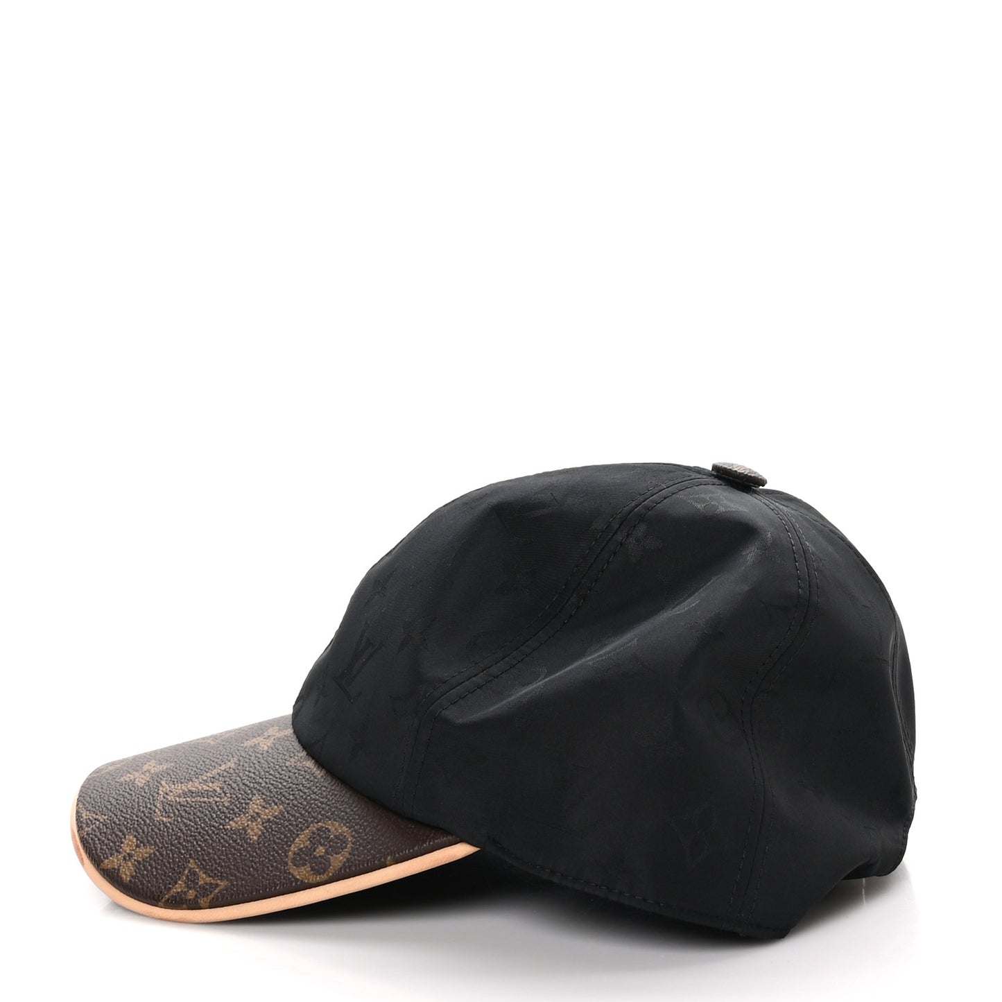Polyester Silk Monogram LV Get Ready Cap L Black