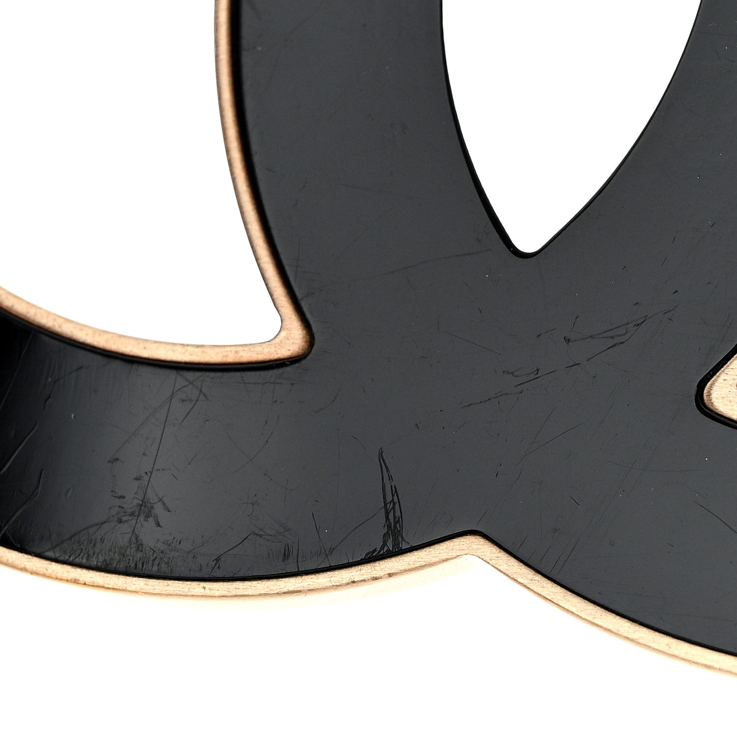 Chanel Metal Enamel CC Large Brooch Black Gold 4 of 4