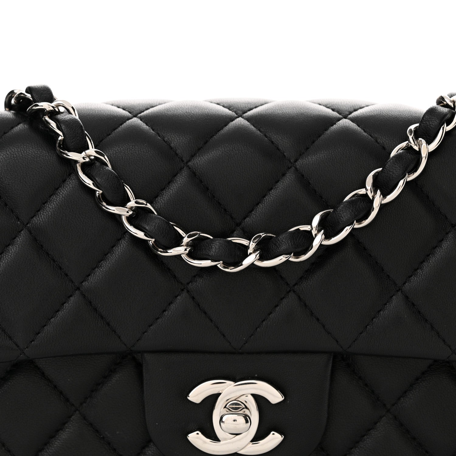 Chanel Lambskin Quilted Mini Rectangular Flap Black 8 of 12