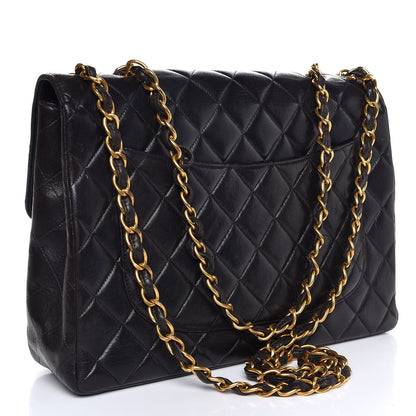 Chanel Lambskin Quilted Jumbo Single Flap Black 16 of 26