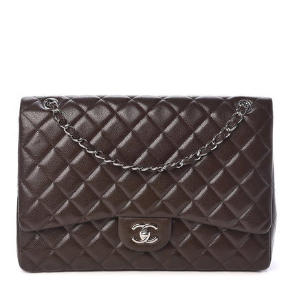 Chanel Caviar Quilted Maxi Single Flap Dark Brown 1 of 12
