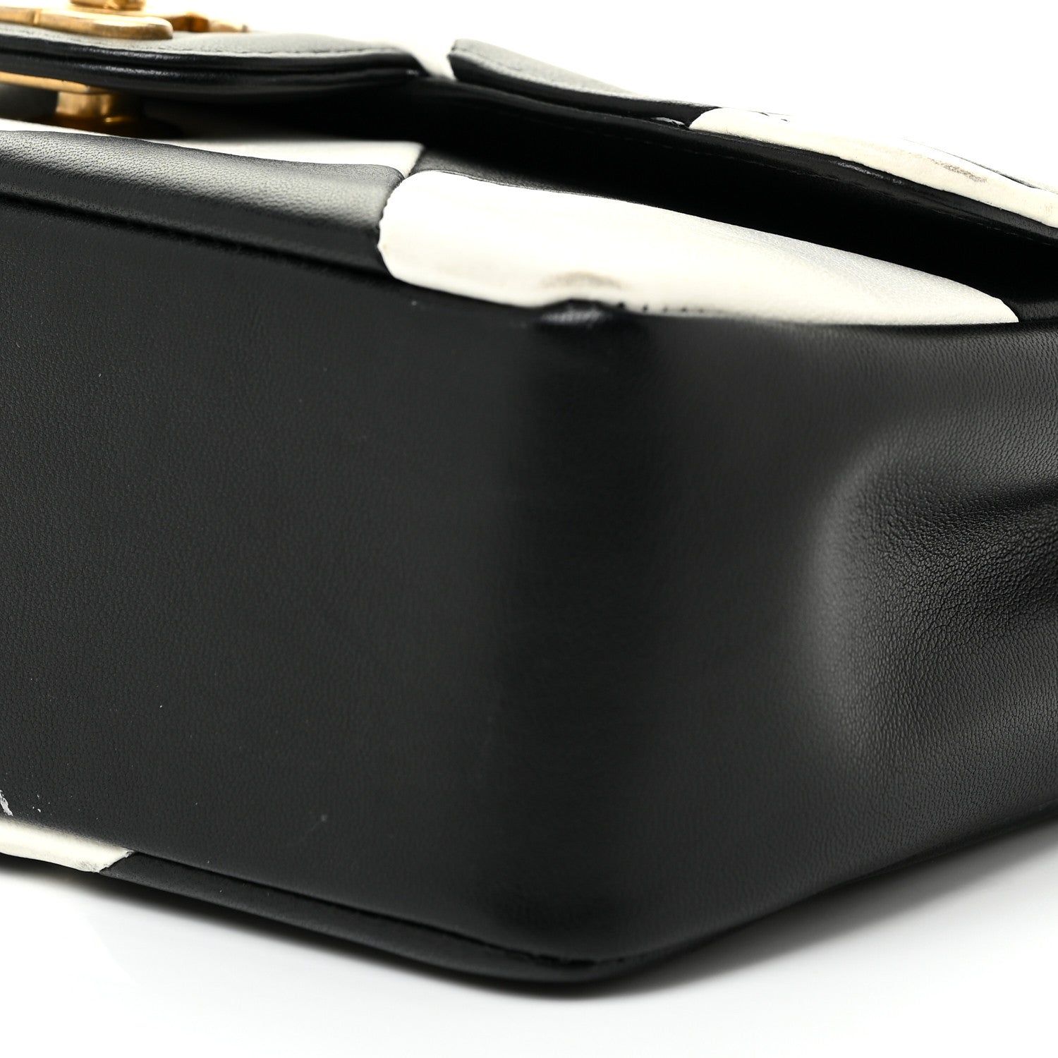 Chanel Lambskin Geometric Patchwork Mini Flap Black White 10 of 17