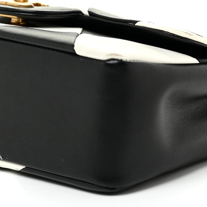 Chanel Lambskin Geometric Patchwork Mini Flap Black White 10 of 17