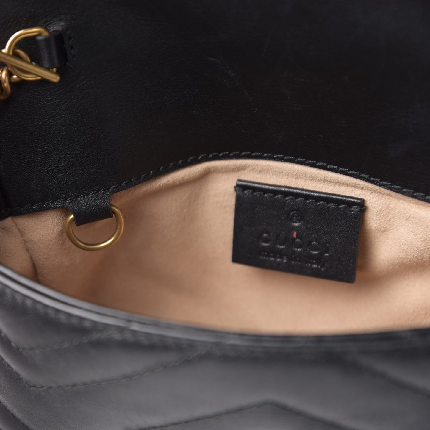 Calfskin Matelasse Super Mini GG Marmont Shoulder Bag Black