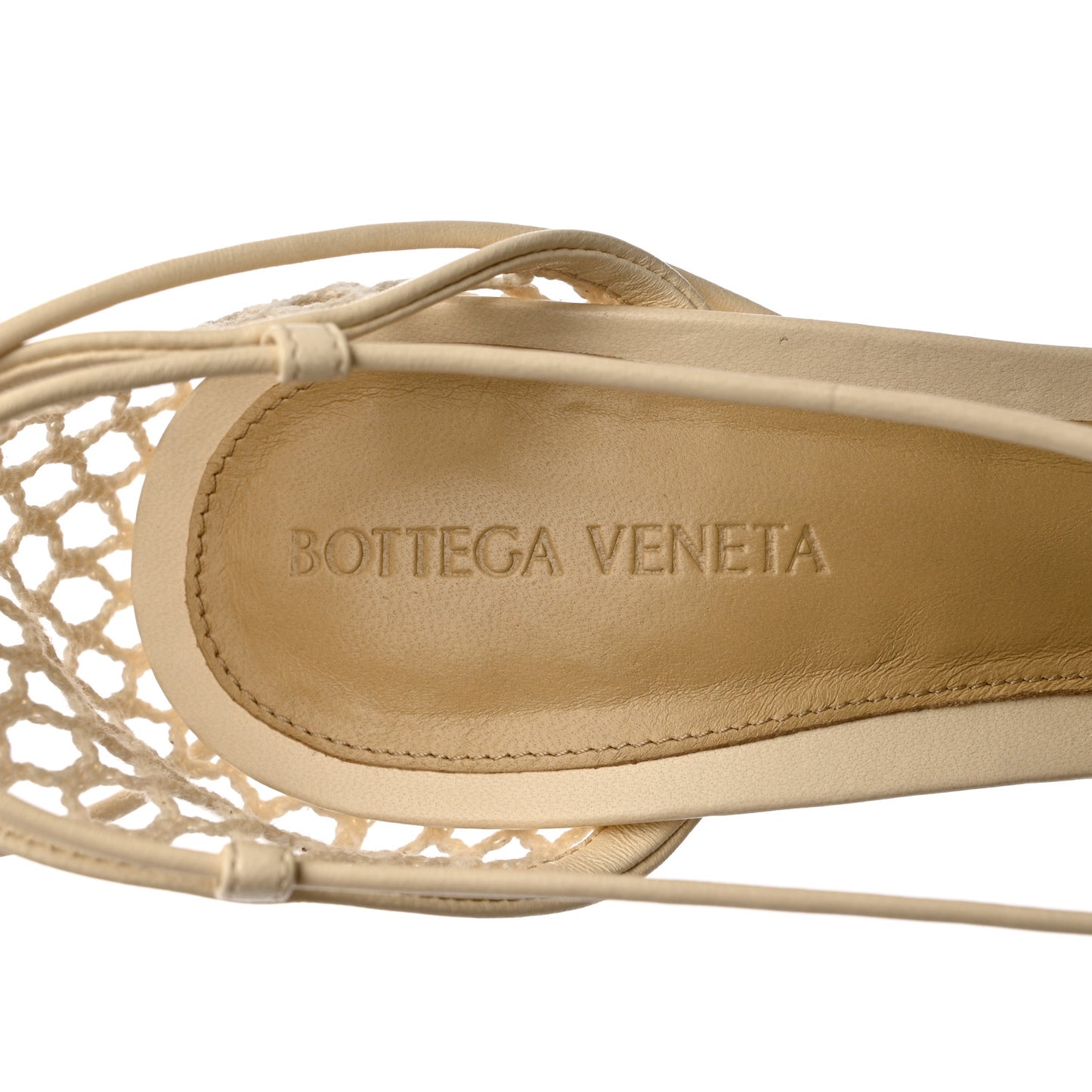 Mesh Nappa Stretch Ankle Tie Sandals 40 Toile