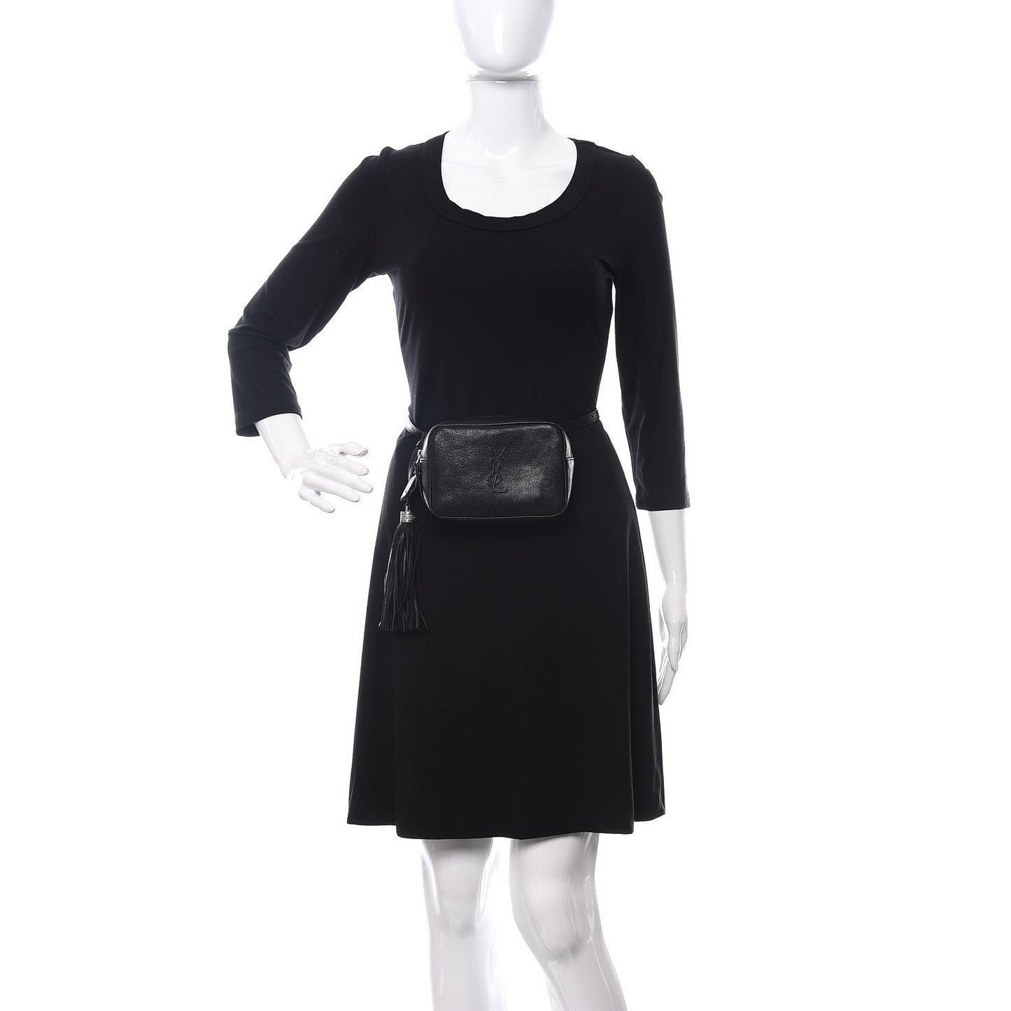 Lambskin Monogram Lou Belt Bag Black