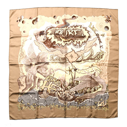 Hermes Silk Libres Comme L'Ange Scarf 90 Beige 1 of 8