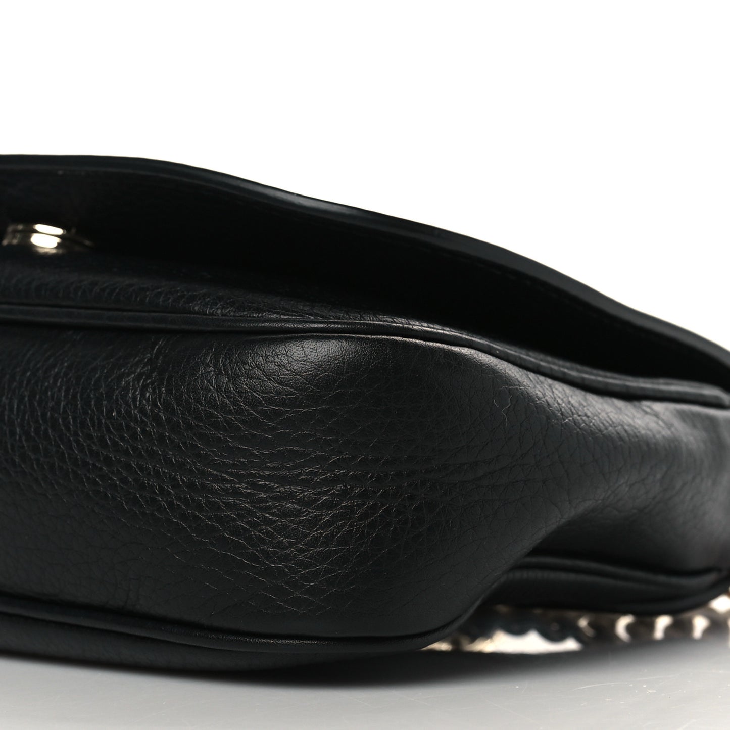 Pebbled Calfskin Small Soho Flap Crossbody Black