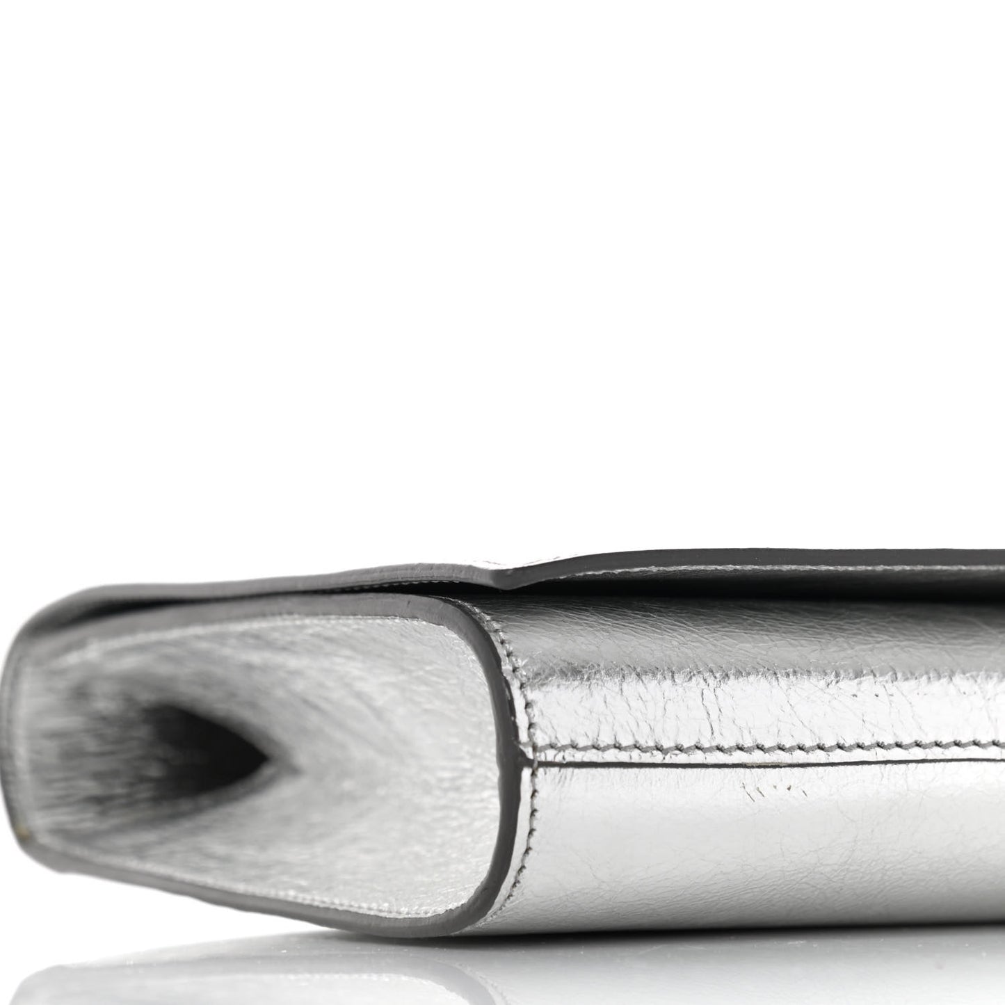 Metallic Calfskin Monogram Large Belle De Jour Clutch Silver