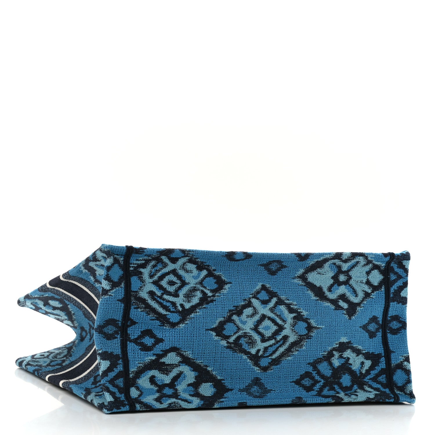Christian Dior Canvas Embroidered Paisley Medium Book Tote Blue Multicolor 4 of 10