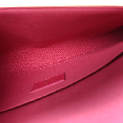 Louis Vuitton Damier Azur Studded Pochette Felicie Chain Wallet Fuchsia 6 of 11