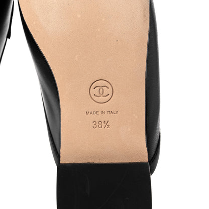 Chanel Lambskin Pearl CC Mules 38.5 Black 6 of 9