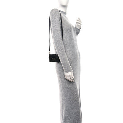 Fendi Recycled Fabric Jacquard Vitello Cover Micro FF Micro Flat Baguette Asfalto 2 of 9