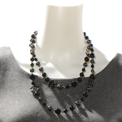 Chanel Long Beaded CC Necklace Black 3 of 5
