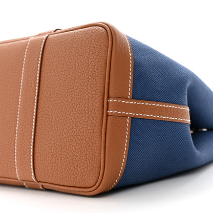 Hermes Toile Militaire Vache Country Garden Party Tote 30 Bleu France Gold 10 of 10