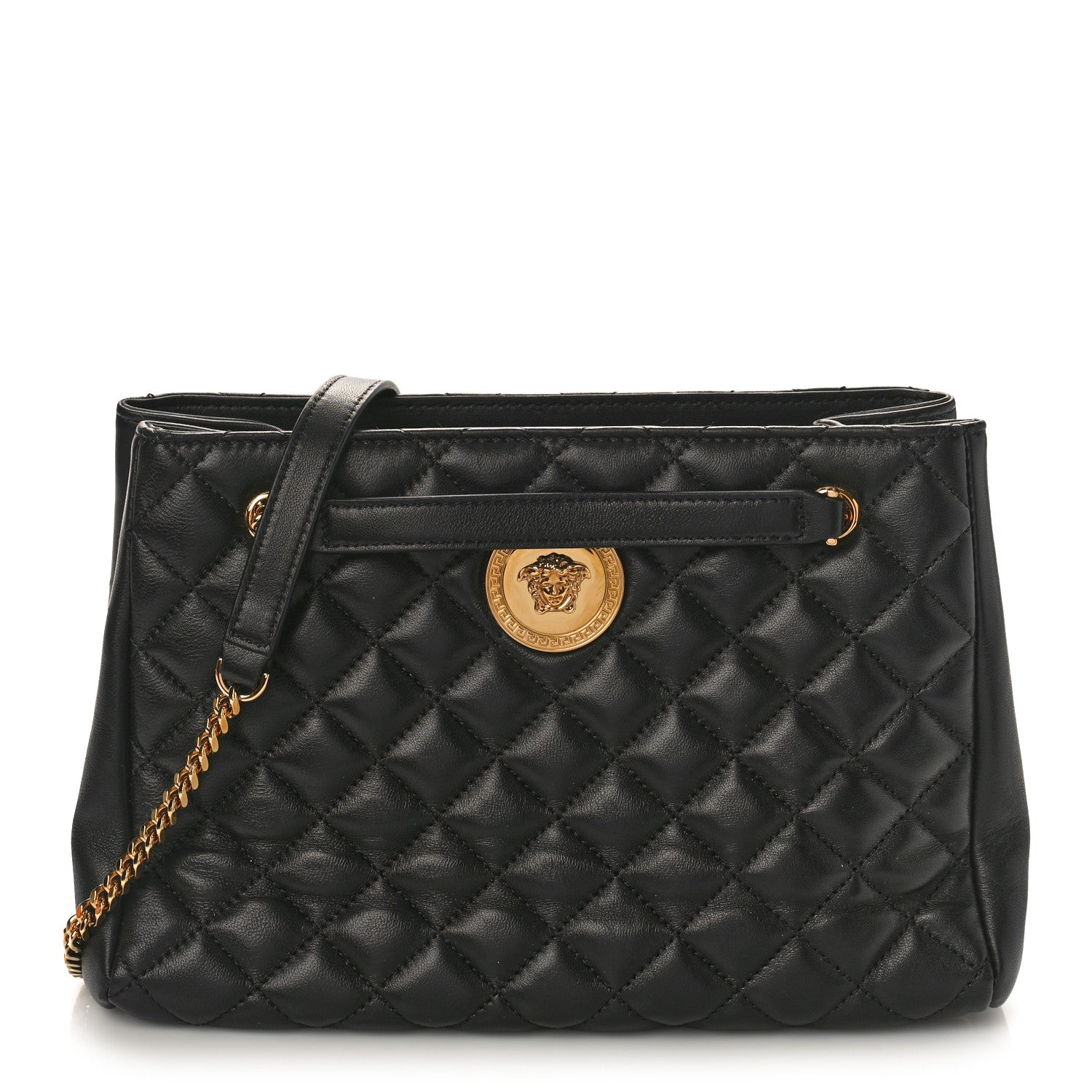 Versace Nappa Quilted Medusa Chain Bag Black 1 of 8