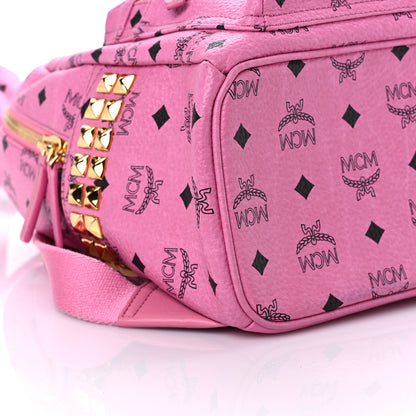 MCM Visetos Small Side Stud Stark Backpack Pink 7 of 9
