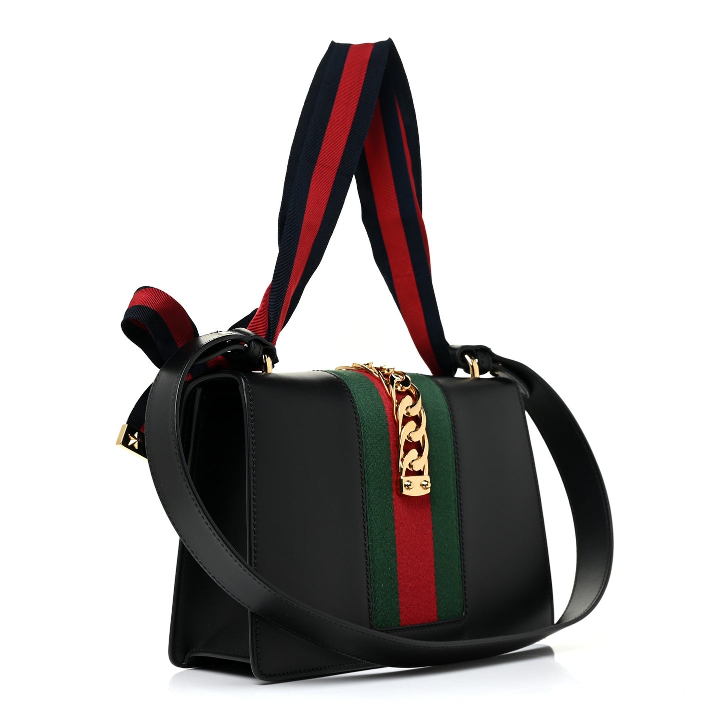 Calfskin Small Sylvie Shoulder Bag Black
