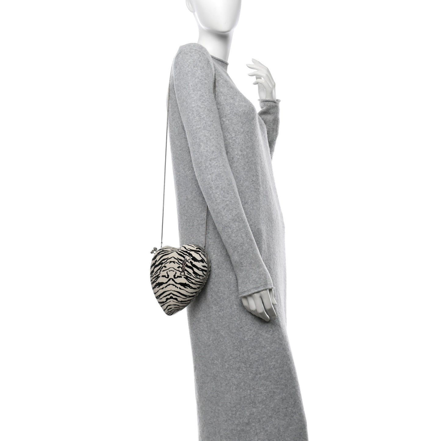 Pony Hair Zebra Love Box Bag White Black