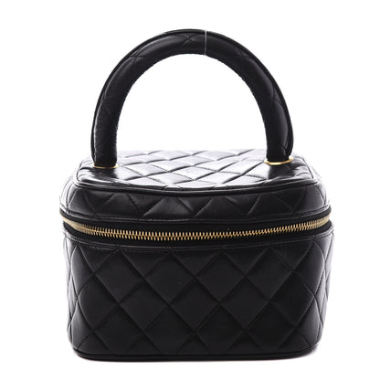 Chanel Lambskin Quilted Vanity Cosmetic Case Black 1 of 10