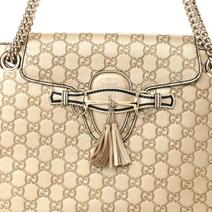 Gucci Shine Guccissima Large Emily Chain Shoulder Bag Gold 7 of 11
