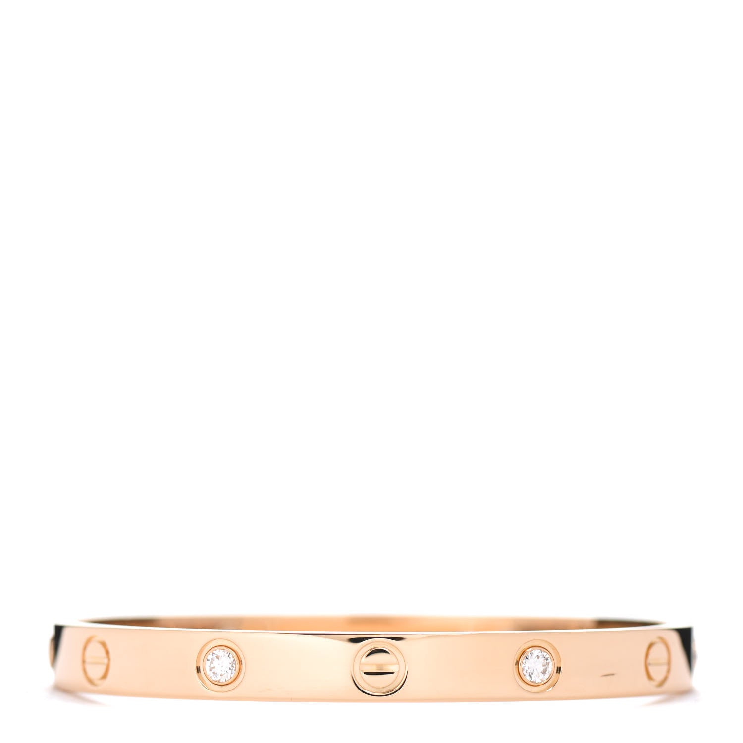 Cartier 18K Yellow Gold 4 Diamond LOVE Bracelet 16 3 of 5