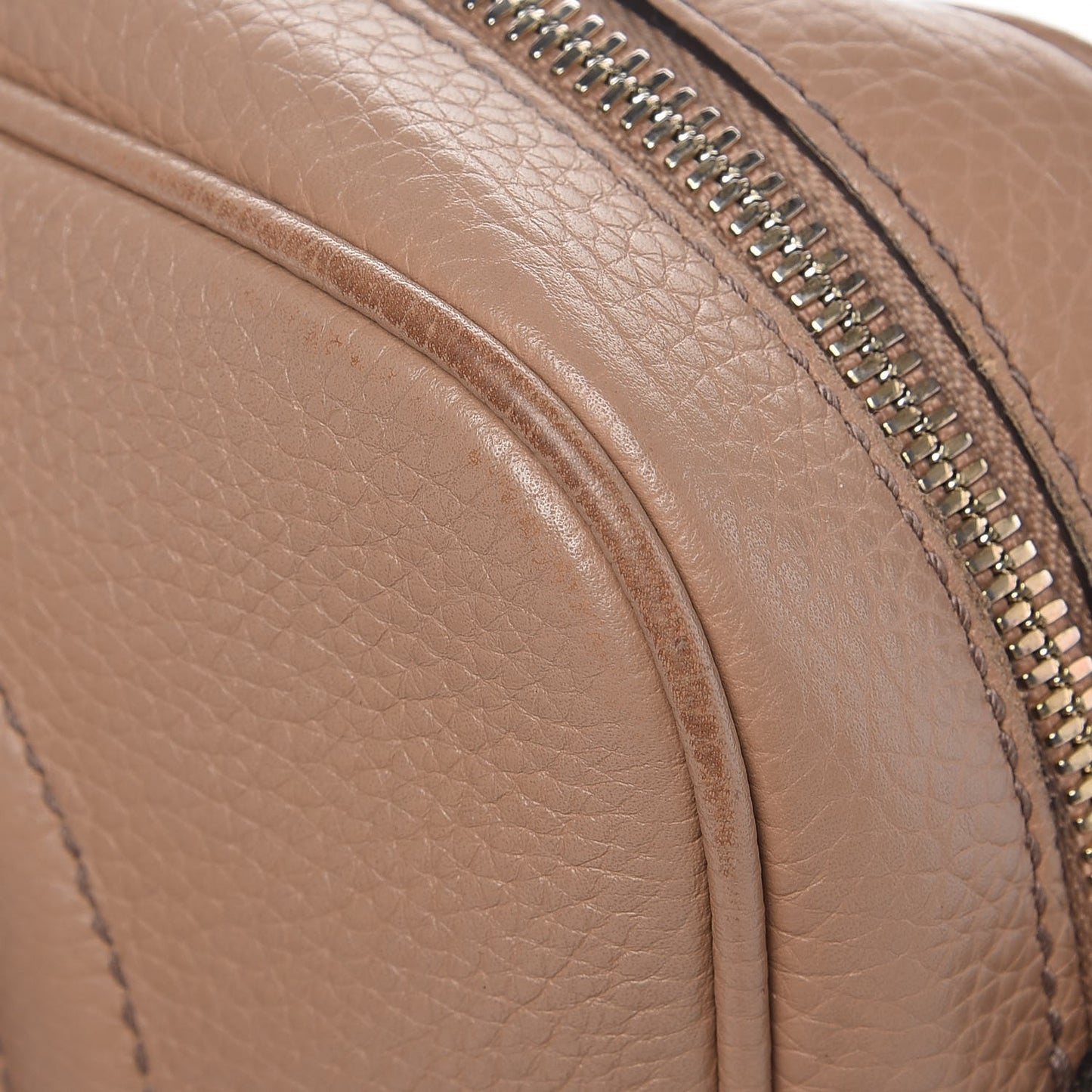 Pebbled Calfskin Small Soho Disco Bag Rose Beige