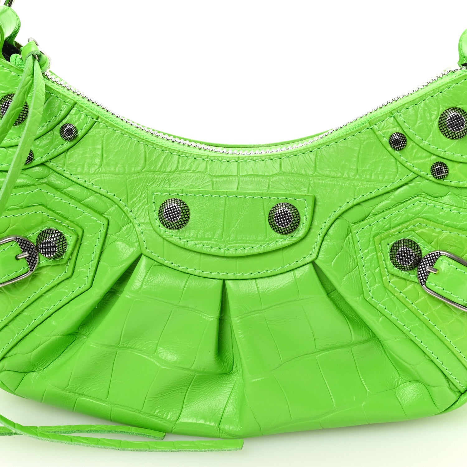 Balenciaga Extra Supple Calfskin Crocodile Embossed Le Cagole