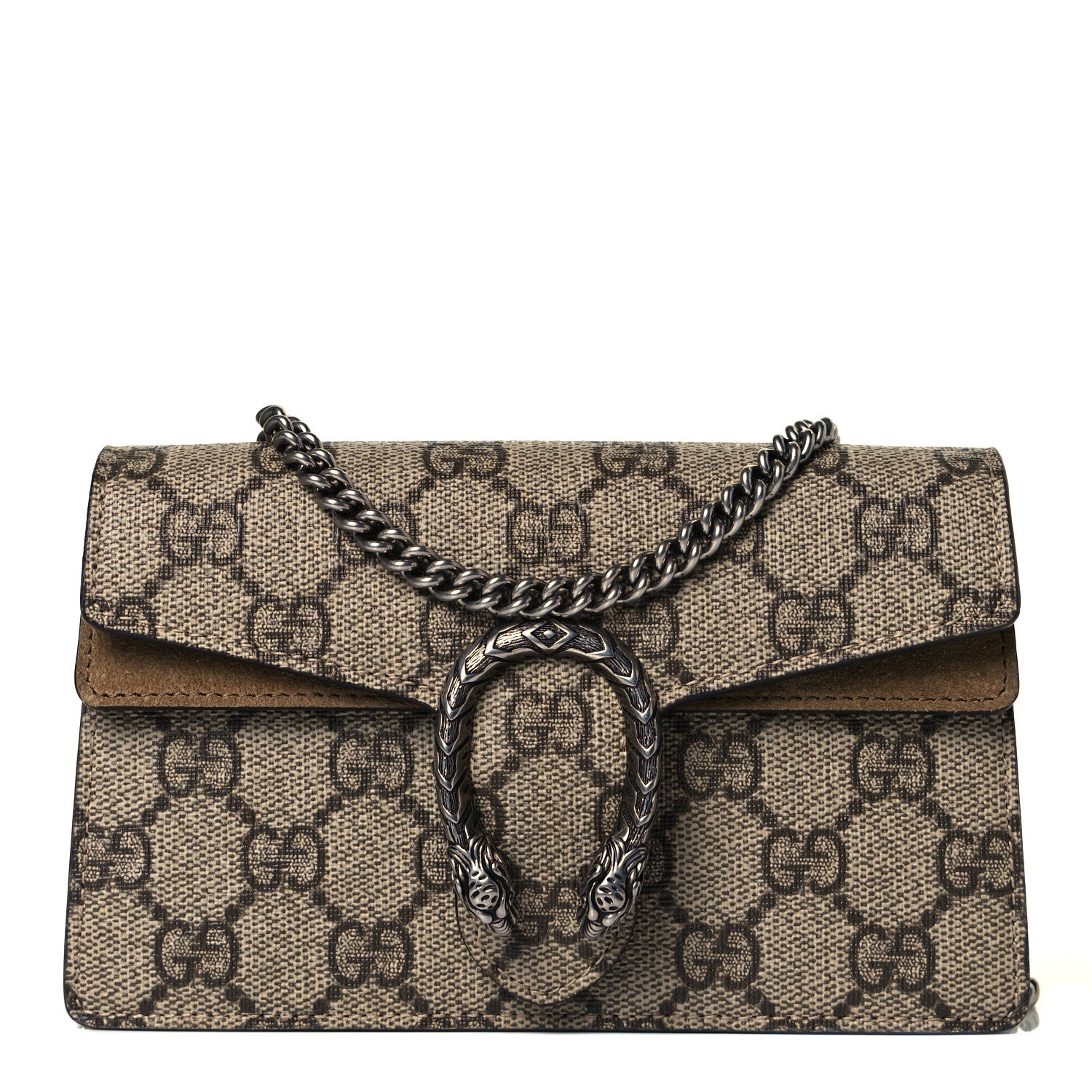 Gucci GG Supreme Monogram Super Mini Dionysus Shoulder Bag Taupe 1 of 8