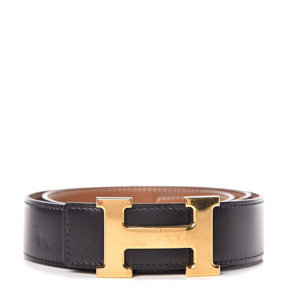 Hermes Box Togo 32mm H Belt 80 Black Gold 1 of 6