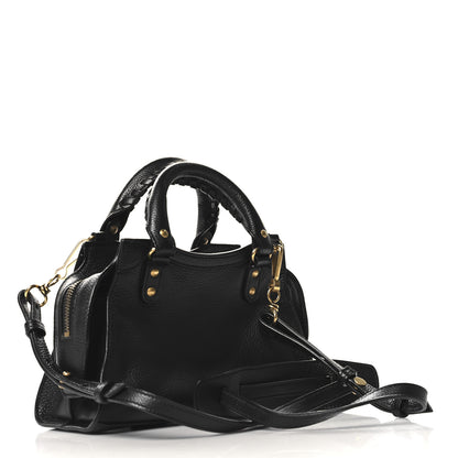 Balenciaga Grained Calfskin Neo Classic Gold Hardware Nano City Crossbody Black 3 of 10
