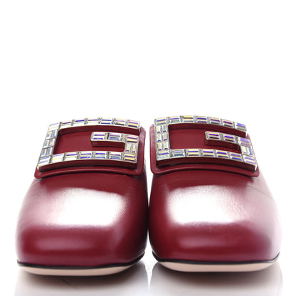 Gucci Malaga Kid Crystal Square G Madelyn Mules 37.5 Romantic Cerise 2 of 11