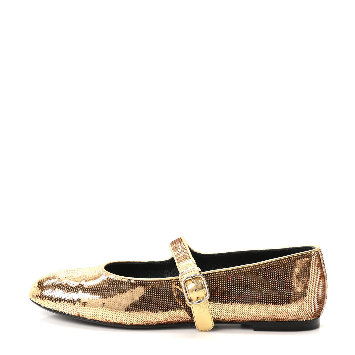 Sequin Mary Jane Flats 40 Golden