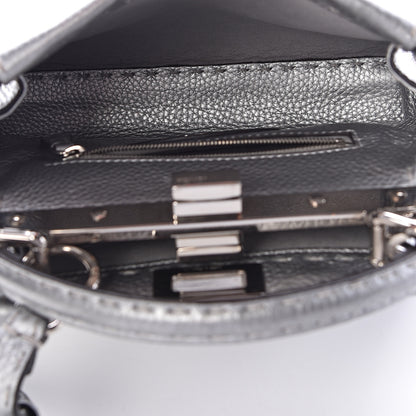 Fendi Cuoio Romano Lux Selleria Mini Peekaboo Iconic Satchel Argento 5 of 13