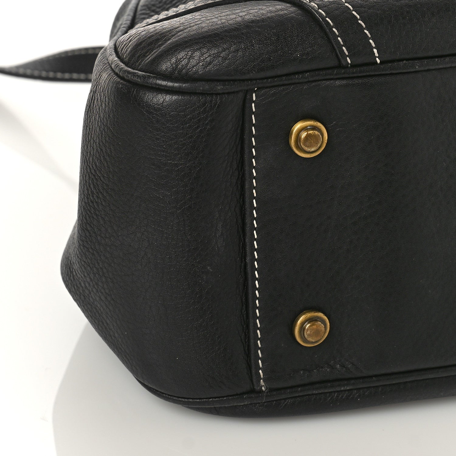 Christian Dior Calfskin Saddle Top Handle Satchel Black 7 of 10