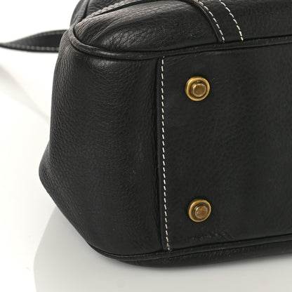 Christian Dior Calfskin Saddle Top Handle Satchel Black 7 of 10