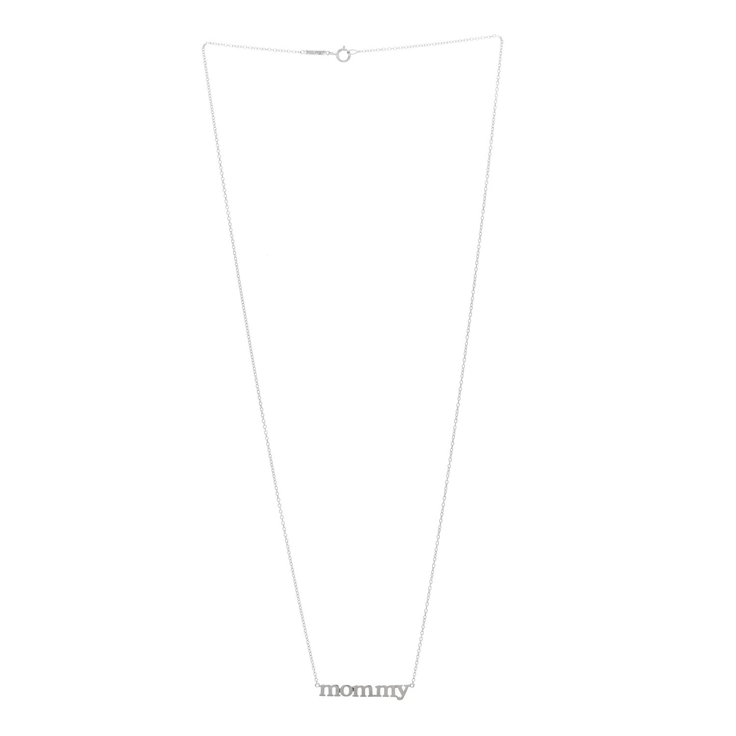 18K White Gold Mommy Necklace