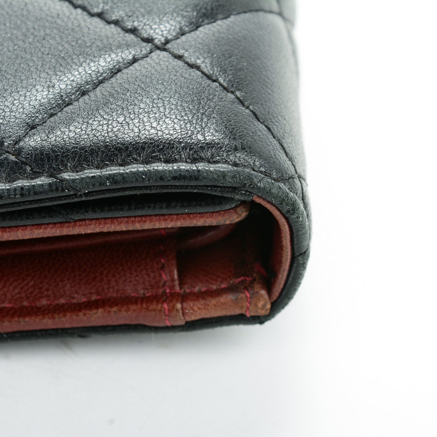 Lambskin Quilted Large Flap Wallet Black