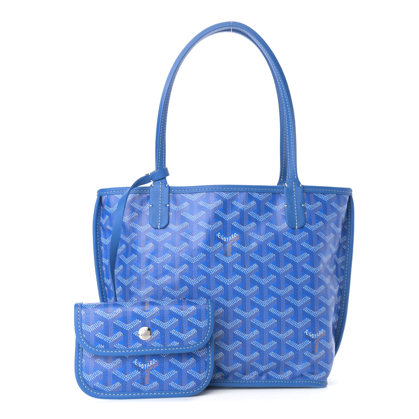 Goyardine Reversible Mini Anjou Sky Blue