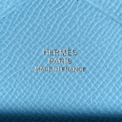 Hermes Epsom Calvi Duo Card Case Celeste 7 of 9