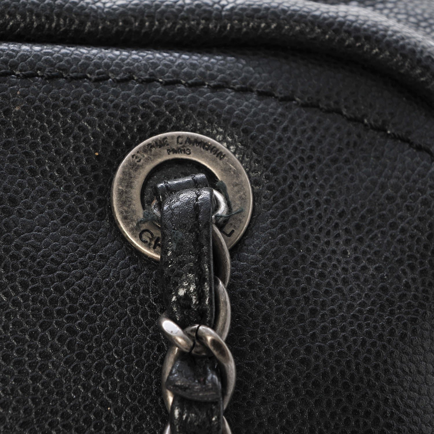 Chanel Glazed Caviar Quilted Mademoiselle Bowling Bag Black 10 of 12