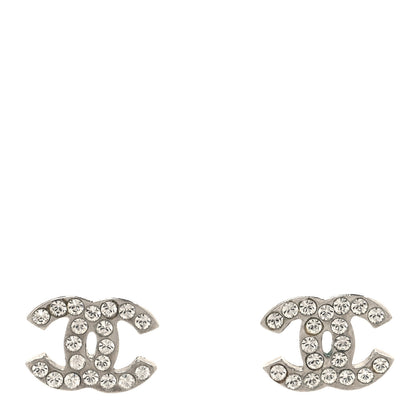 Chanel Crystal CC Earrings Silver 1 of 4
