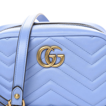 Gucci Calfskin Matelasse Mini GG Marmont Chain Shoulder Bag Clear Sky Blue 9 of 9