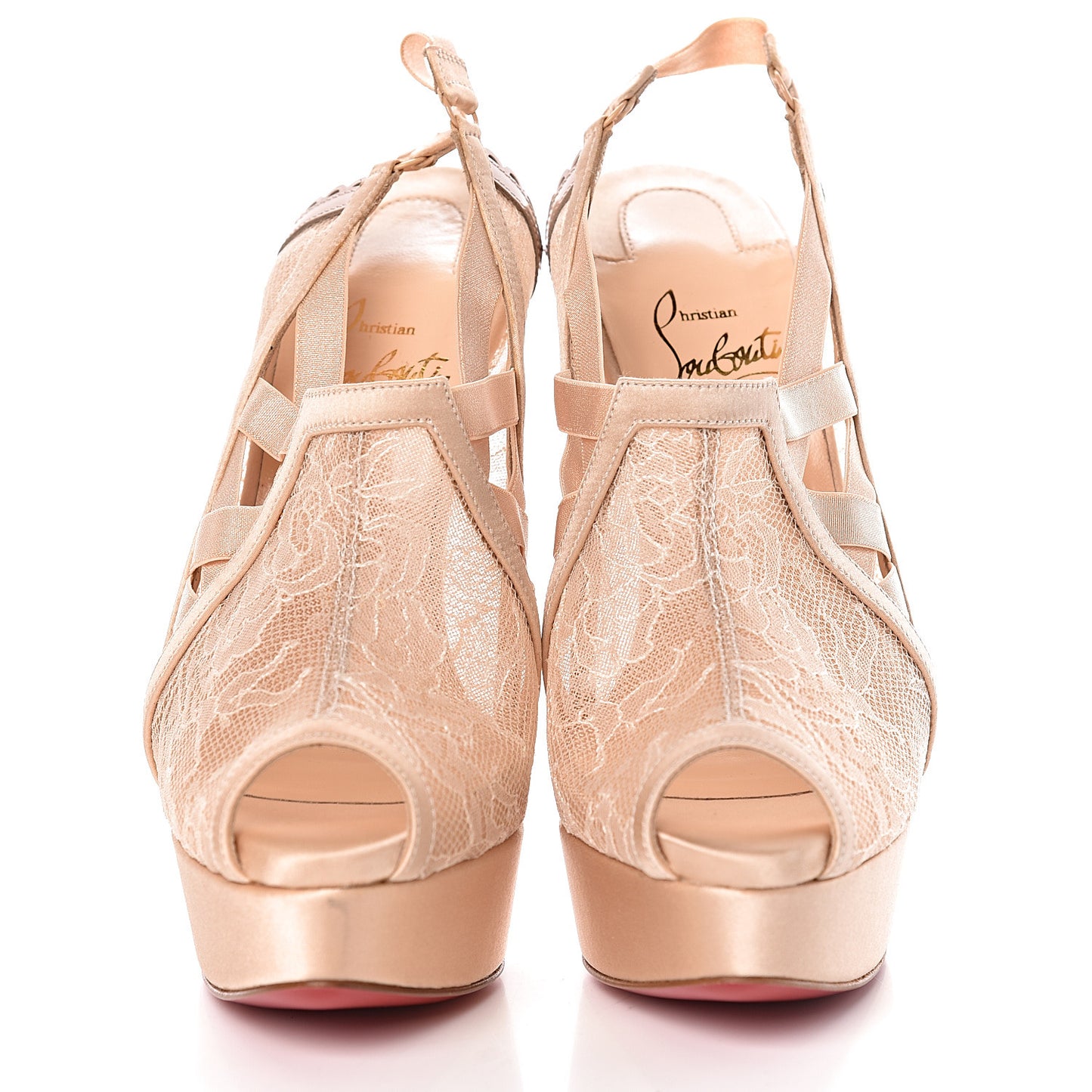 Satin Lace Chantilly Guiptik 150 Pumps 36 Nude