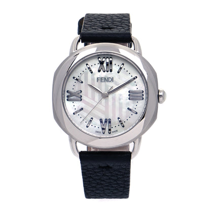 Fendi Stainless Steel Calfskin Mother of Pearl 37mm Selleria Quartz Watch 1 of 7