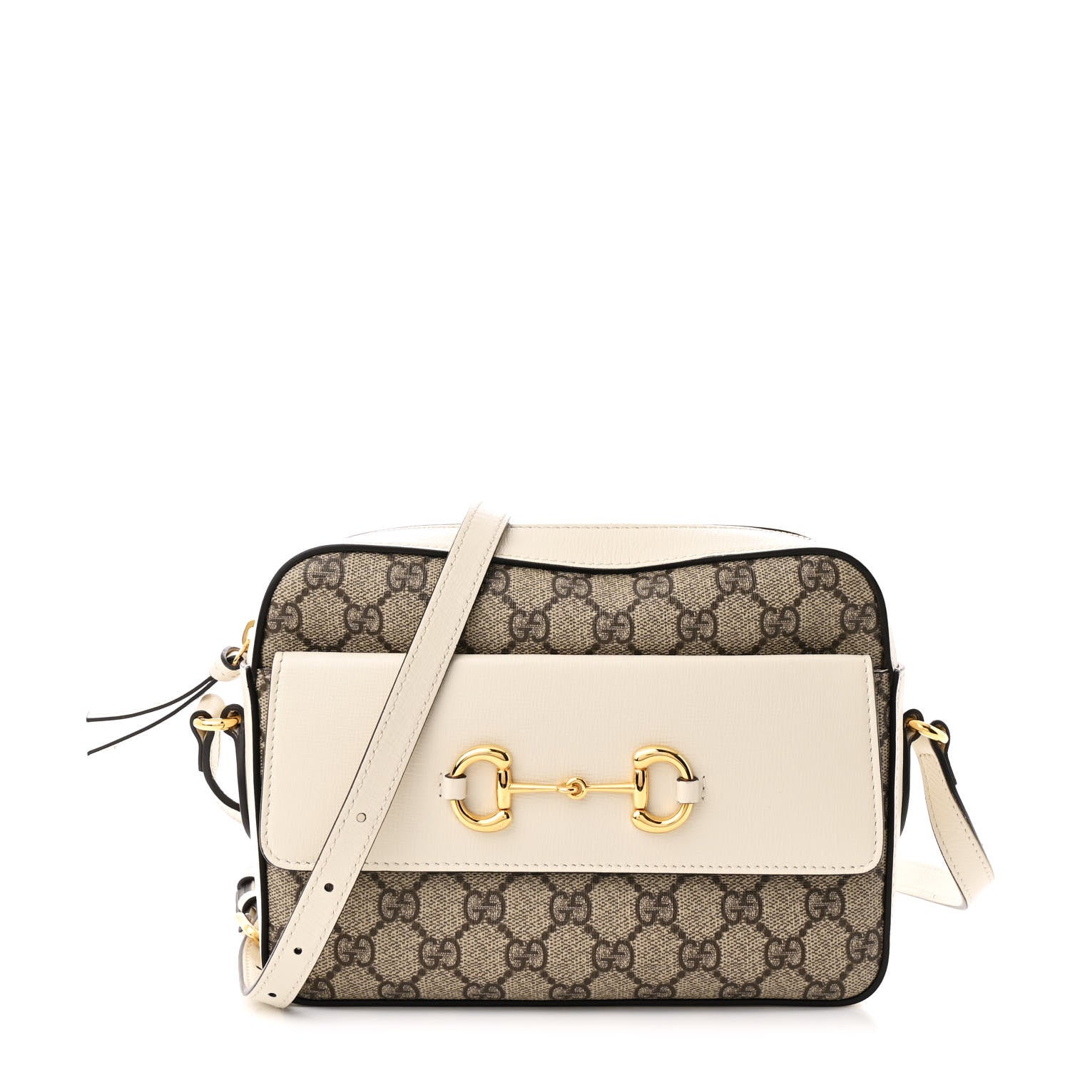 Gucci GG Supreme Monogram Small Horsebit 1955 Shoulder Bag Beige Mystic White 1 of 12