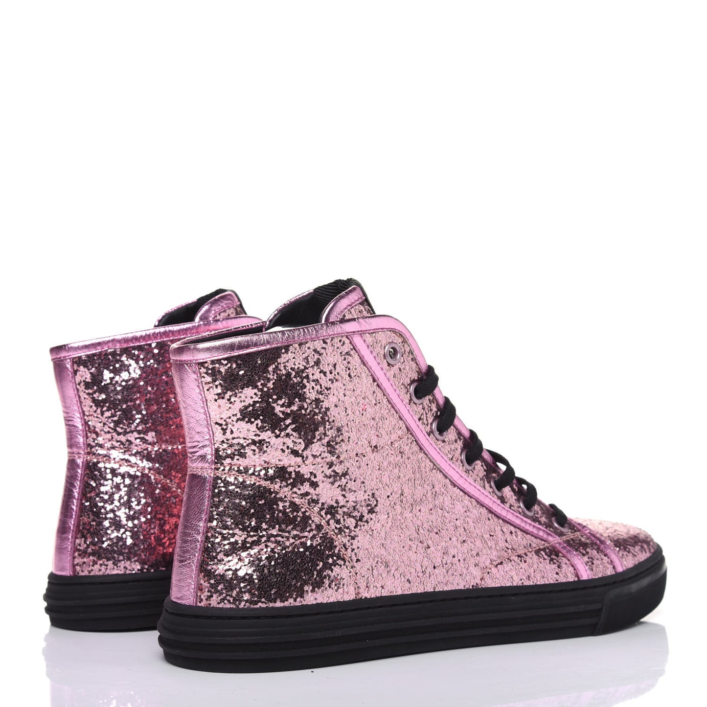 Glitter Galactica Nappa High Top Sneakers 39.5 Soft Pink Rosa
