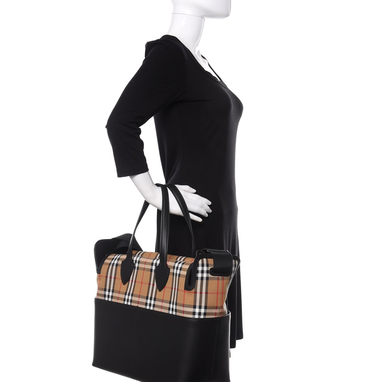 Calfskin Vintage Check Kingswood Achly Diaper Bag Black